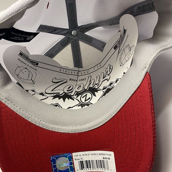 2018 College World Series Zephyr 6 Panel Stretch Baseball Cap Hat Adult Size Xl - Picture 3 of 5